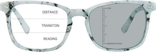 Lentes presbípicos multifocales progresivos cuadrados vintage, lentes de sol grises fotocromáticos para hombres y mujeres lectores