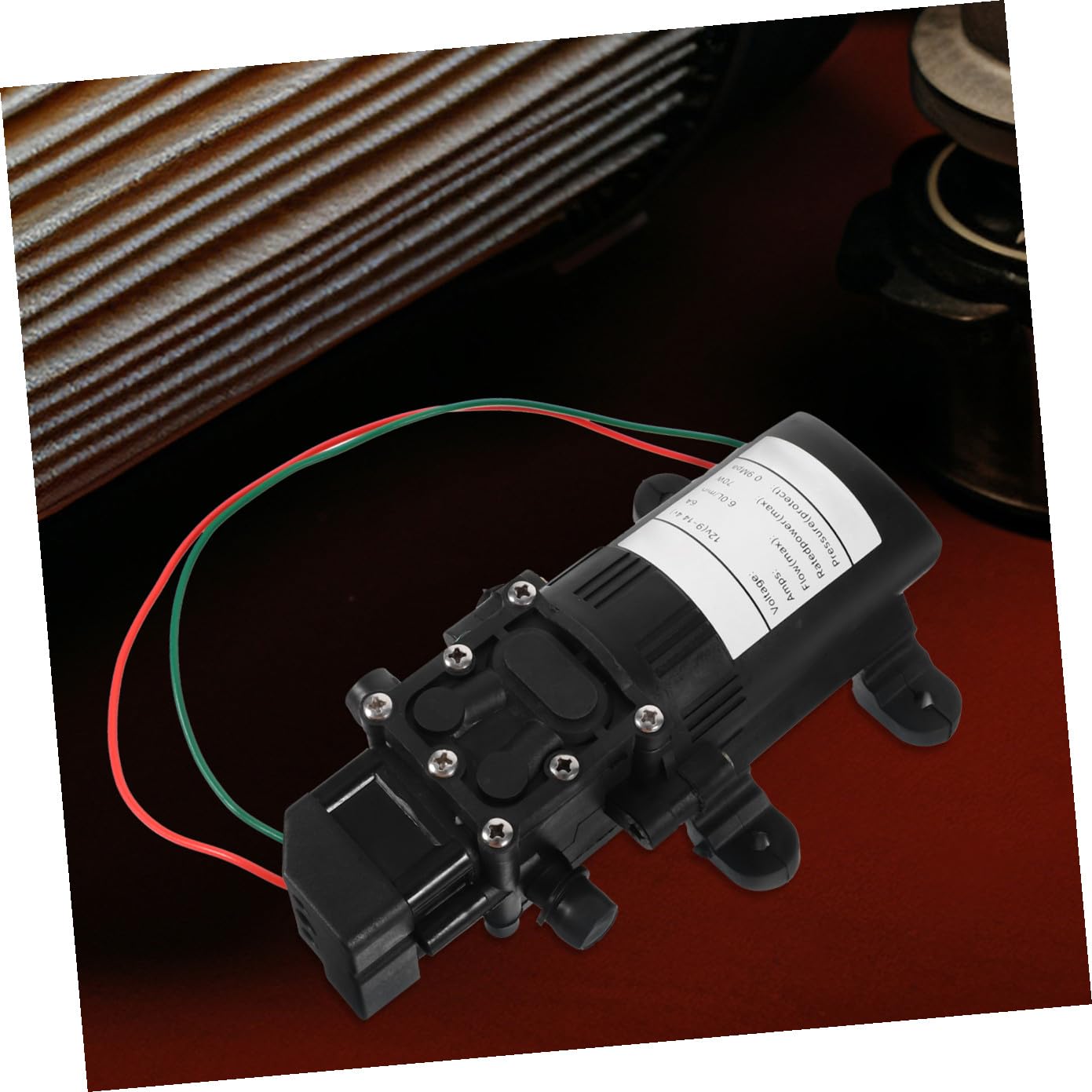 Bomba de Diafragma Eléctrica 12v 70W Negra Microbomba Autocebante de Alta Presión para Pulverización y Limpieza Apagado Automático y Reinicio Inteligente Adecuado para Sistemas
