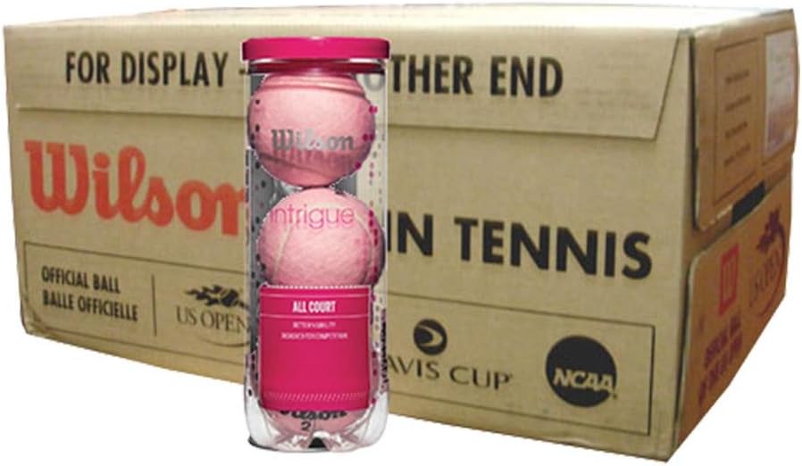 Wilson Intrigue Pink All-Court Tennis Balls - 3 Ball Can in Multi-Packs (2-24 Cans Available)