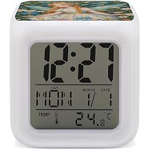 Pfhorn Flower Fairy Alarm Clock Led Display Alarm for Bedroom Smart Digital Alarms with 7 Color NightLight Small Night Light Clock for Heavy Sleepers Simple Operation