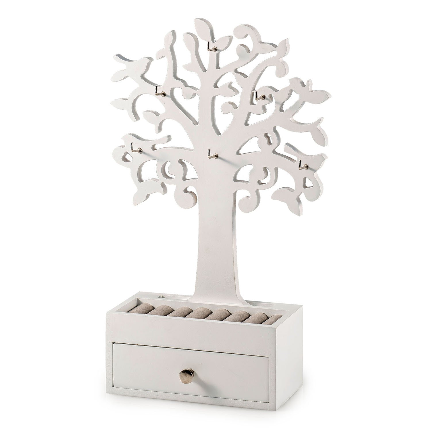 Arbre porte-bijoux Pajoma sur une coiffeuse : l'astuce pour sublimer votre chambre