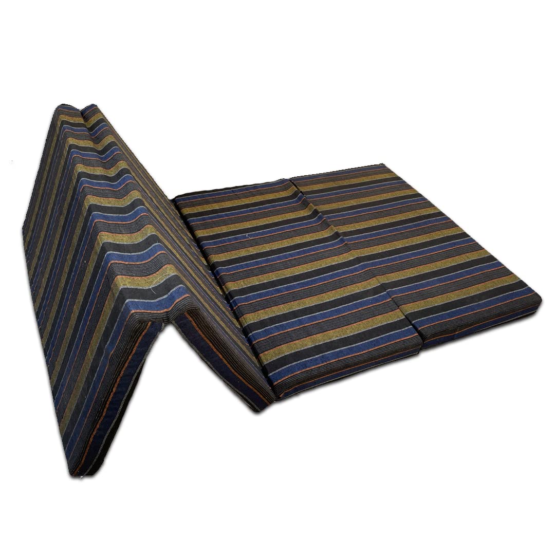 Pumpum 4 Fold Single Bed PU Foam Mattress (2 Inch Thick,Multicolor 72x35x2)