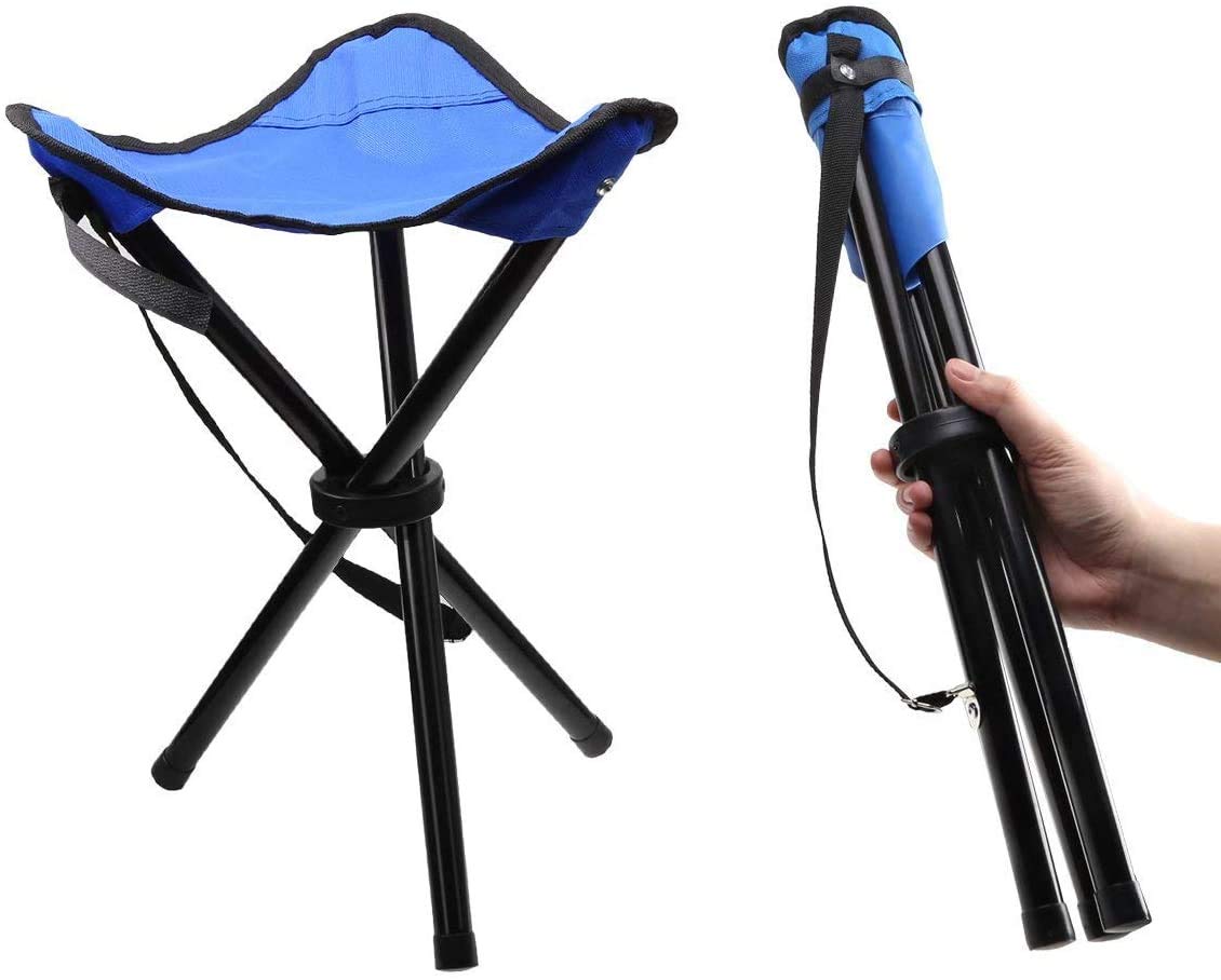 Deoxys Slacker Chair, Super Compact, Folding Tripod Camping Stool(DE-7)