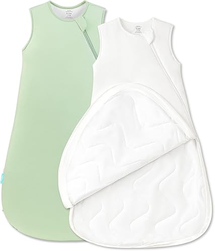 PurComfy Bamboo Warm Sleep Sack, 2.5 TOG Premium Soft Baby Winter Sleeping Bag, 2-Way Zipper, Quilted Babies Wearable Blanket
