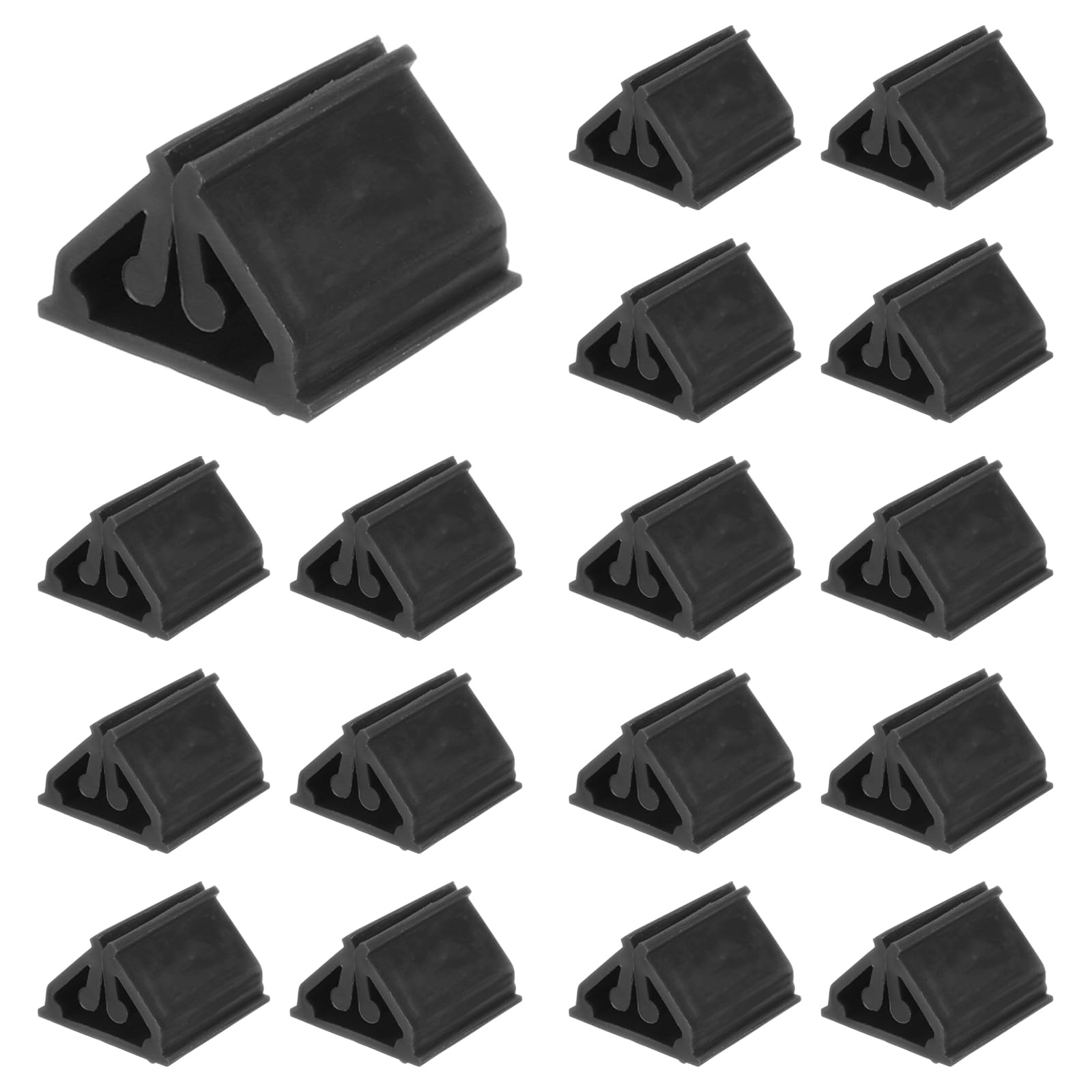 MECCANIXITY 24 soportes para tarjetas de juego, cartulinas de papel, tarjetas de visita, soportes de plástico de 0.75 pulgadas, miniatura negra para etiquetas de números de mesa, etiquetas de menús de