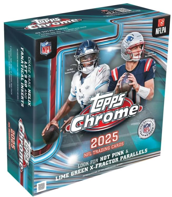 NEW 2025 CHROME FOOTBALL Card MEGA Box,NFL is back with Topps!