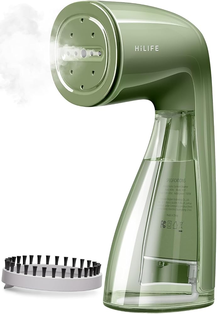 HiLIFE Steamer for Clothes, 1100W Clothes Steamer, Fast Wrinkle Removal with Large 300ml Tank, Ideal for All Fabrics, Easy to Use, Compact and Portable Travel Garment Steamer