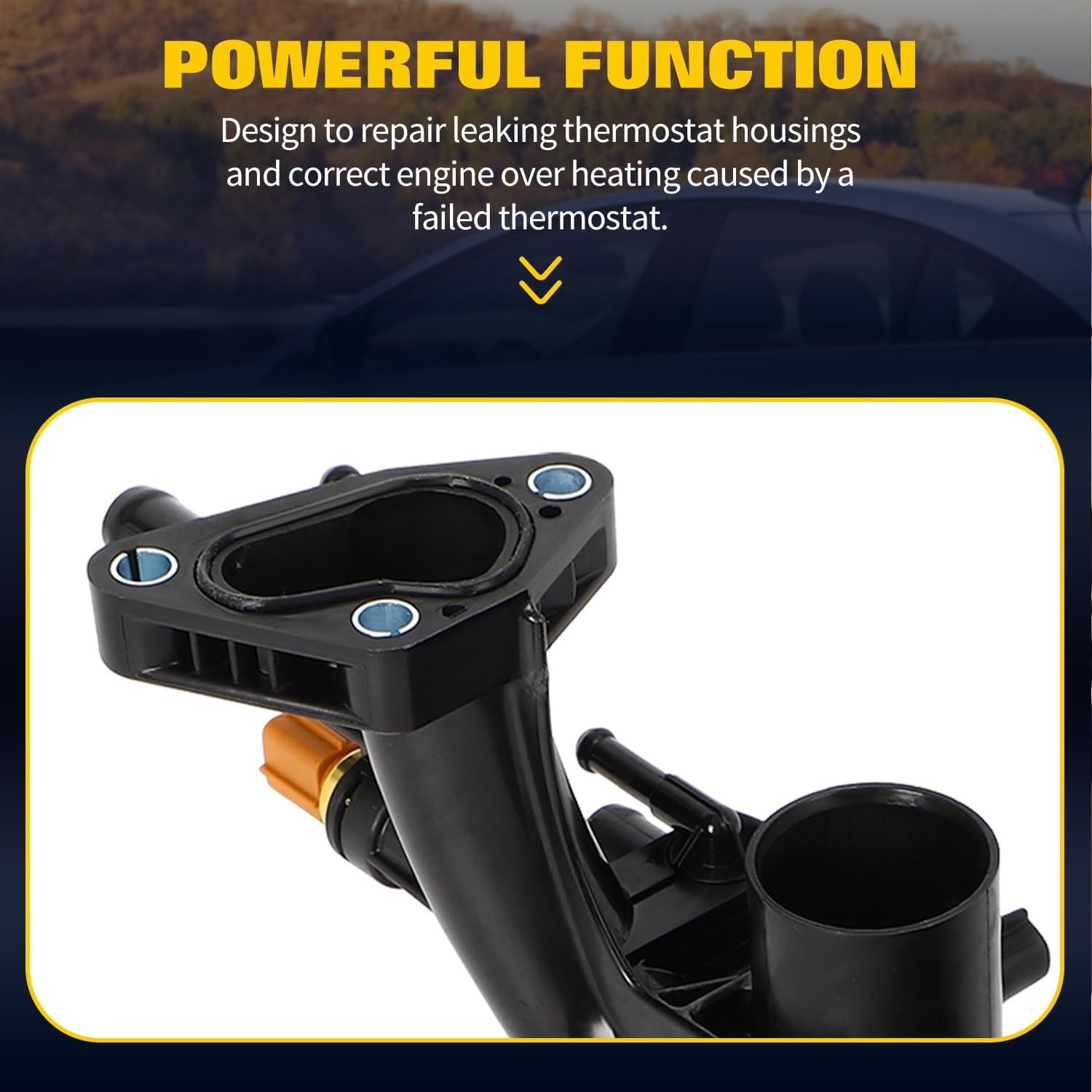OCPTY Thermostat Housing Fit for Hyundai Azera 2012-2017 V6 3.3 for Santa Fe 2013-2018 V6 3.3L Engine Coolant Thermostat Housing Assembly Replaces for 256003CAE0