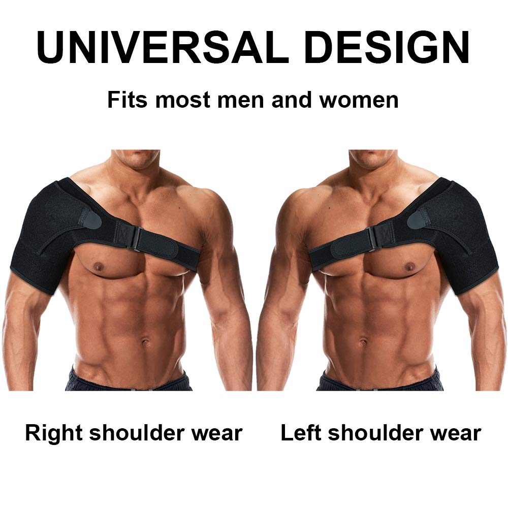 Muka Shoulder Support with Adjustable Strap, Neoprene Brace Sport Protector Compression Wrap : Health & Household