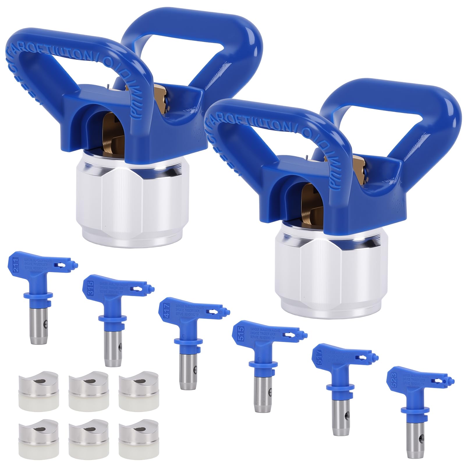 Gugxiom 6 Pcs Airless Paint Sprayer Tips with 2 Seats