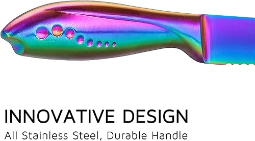 Miniatura 4 de WELLSTAR Cuchillo de pan de 8 pulgadas, cortador de pan dentado, hoja de acero inoxidable alemán ultra afilada y mango cómodo con revestimiento de
