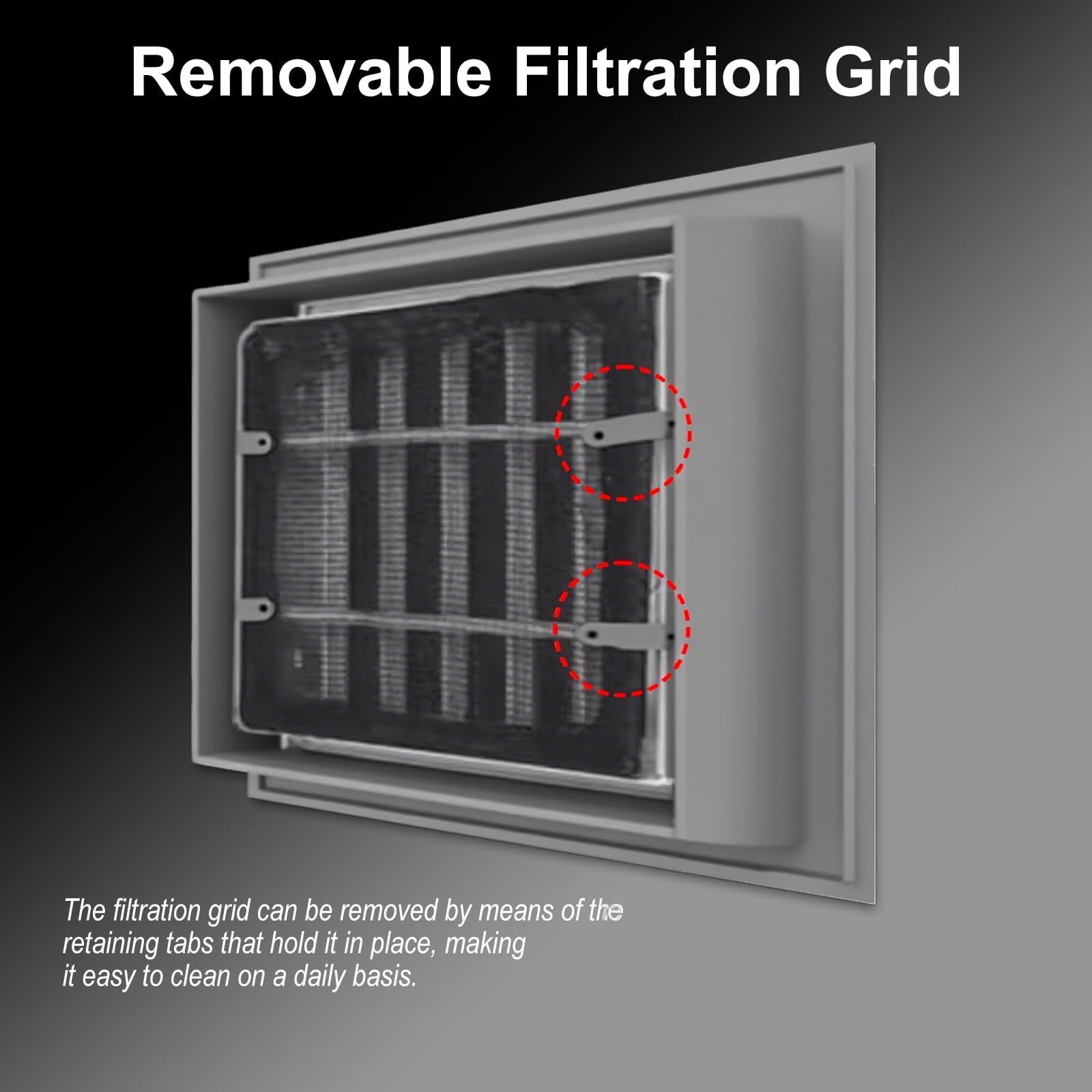Panel de acceso de aluminio con rejilla de filtro para rejillas de ventilación de gas, fácil instalación, diseño impermeable, 19.7 x 33.5 pulgadas, resistente a la corrosión, construcción duradera