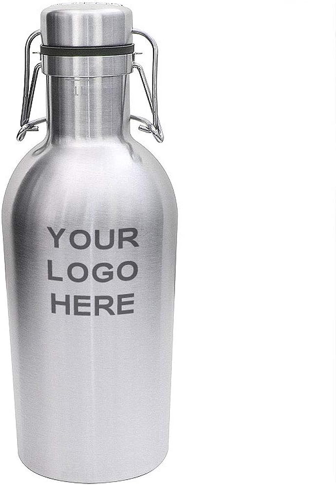 Kegco KC GR32DW-Ss Double Wall Beer Growler, 32 oz, Stainless Steel