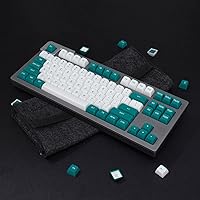 Vista 2 de mintcaps Teclas PBT, juego de teclas de teclado verde y blanco, 150 teclas, perfil MSA Doubleshot PBT teclas para interruptores Cherry MX Teclados