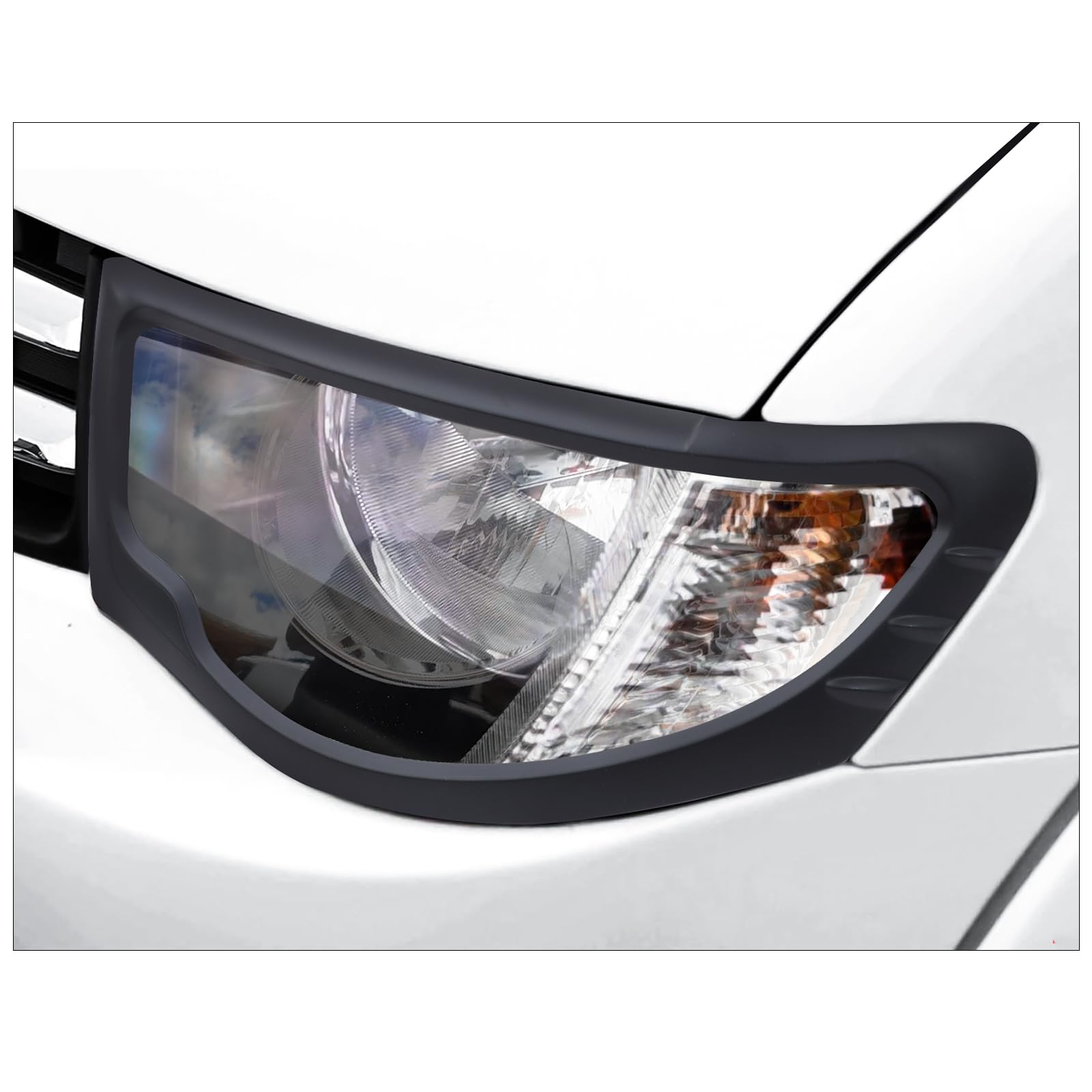 Carcasas para faros de coche para Mitsubishi L200 2006 – 2014, L200 Triton KA KB negro mate Parasoles para faros