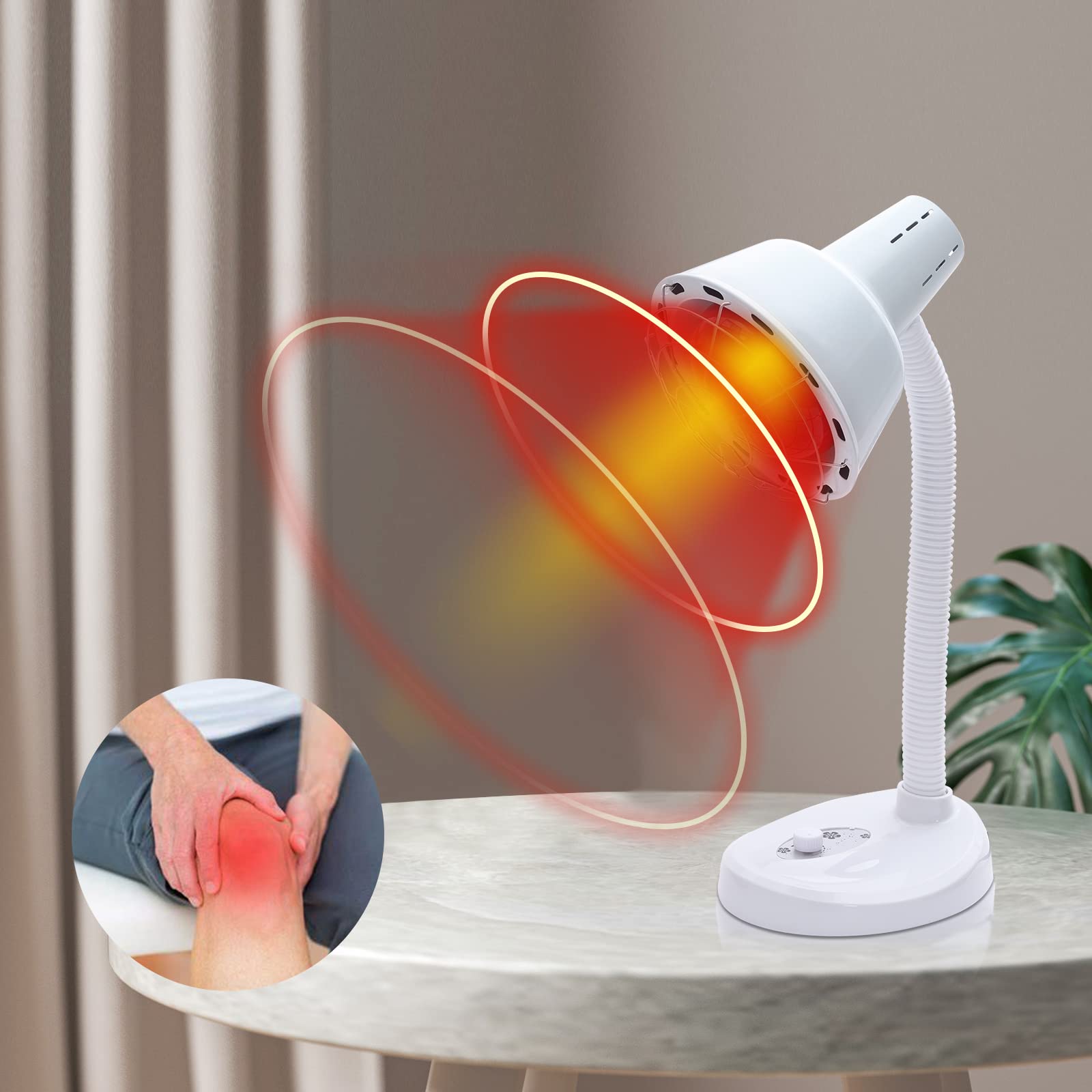 Lámpara De Calor Infrarroja 275W - Luz Roja Con Soporte Ajustable, 0-115°C, Para Fisioterapia Y Alivio Muscular