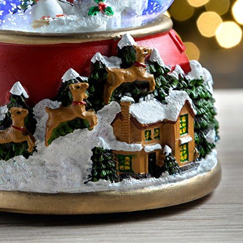 WeRChristmas Snowman Snow Globe Colour Changing Christmas Decoration, 12.5 cm - Multi-Colour