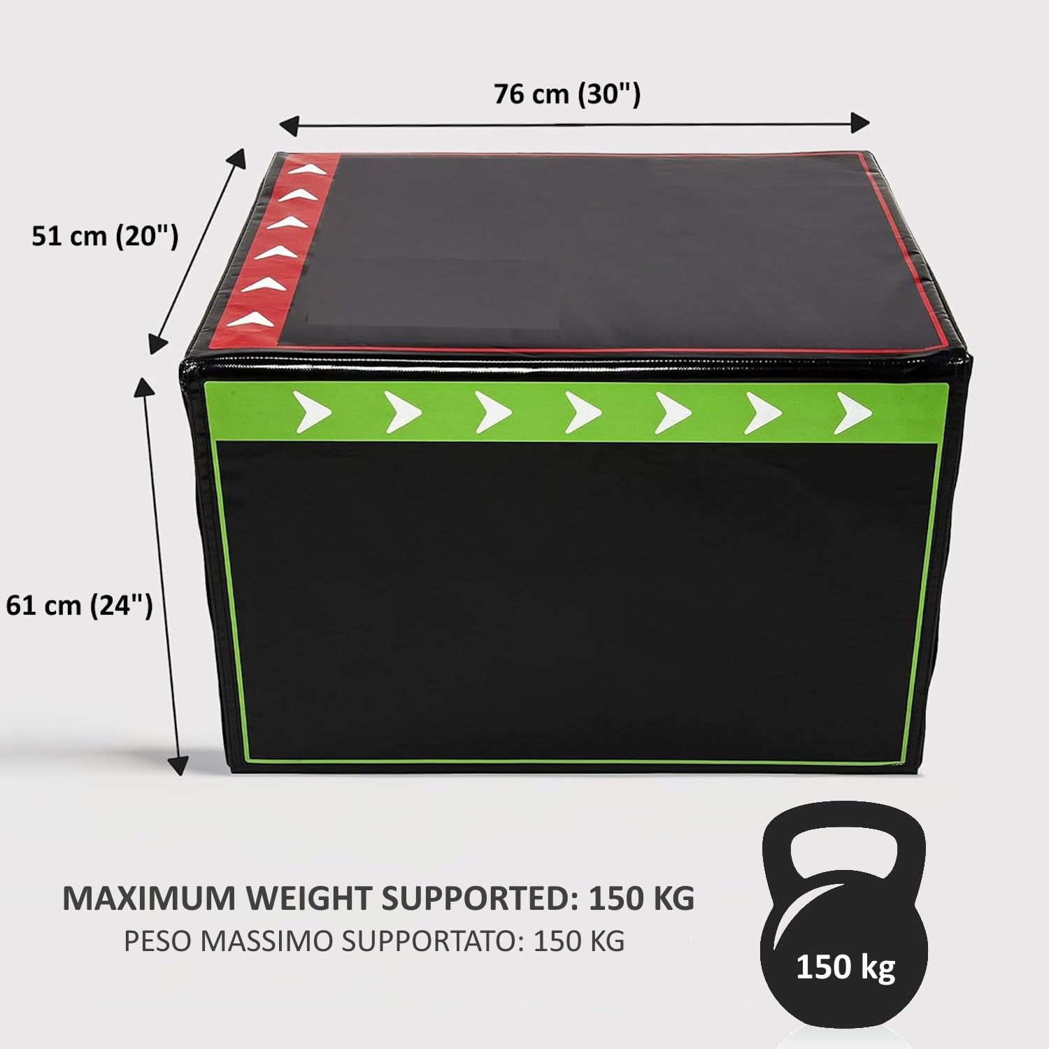 Plyo Weiche Box 3 in 1, Pliometrische Box für Crossfit, funktionelles Training, MMA HIIT Sprungwürfel aus EPE-Schaumstoff, rutschfest, 76 x 61 x 51 cm, Plattform für Zuhause und Fitnessstudio