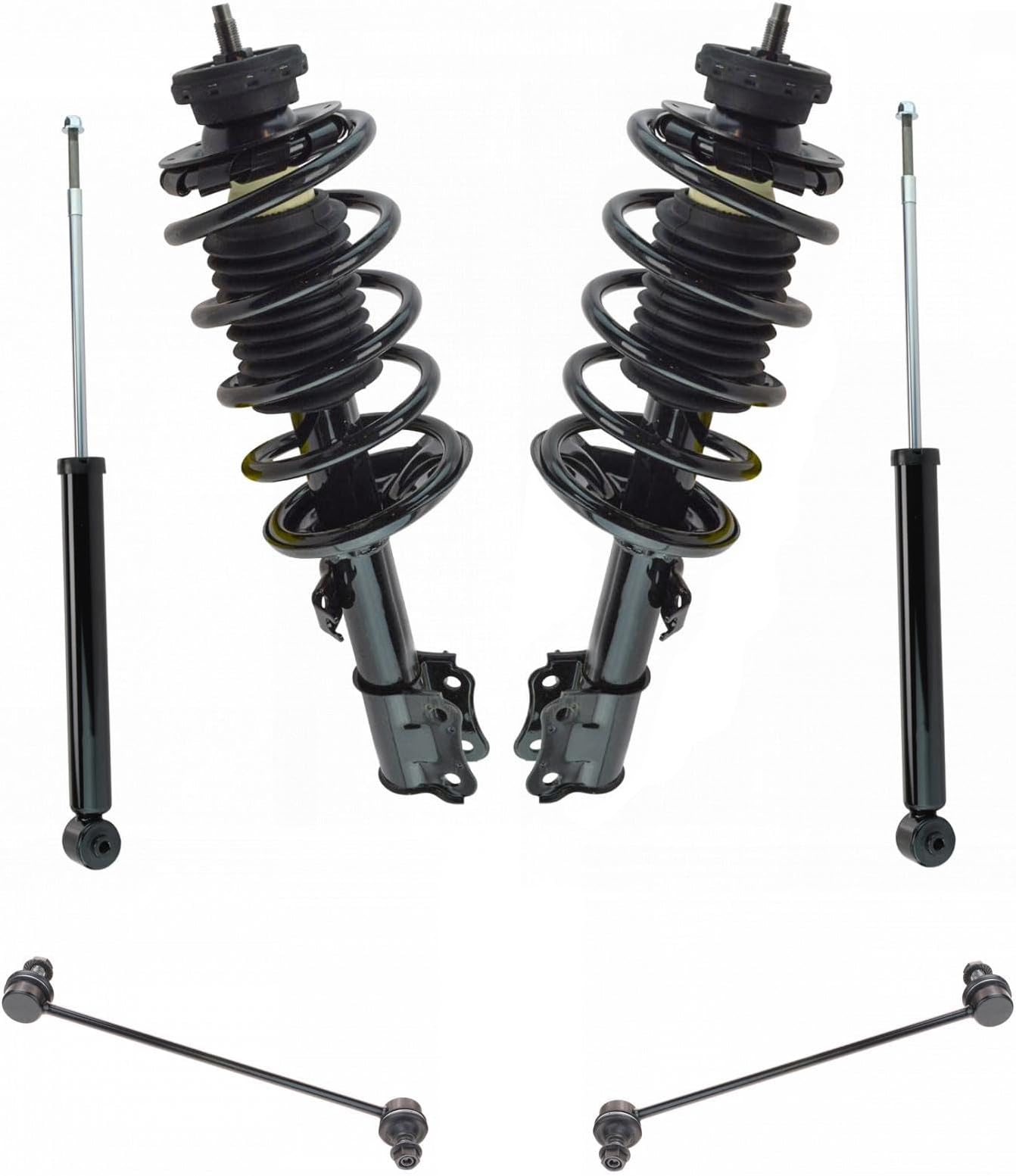 Front and Rear Suspension Kit Complete Strut & Coil Spring Assembly Shock Absorber Sway Bar Stabilizer Link Compatible with 2004-2011 Chevrolet Aveo 2007-2011 Aveo5 2009 Pontiac G3