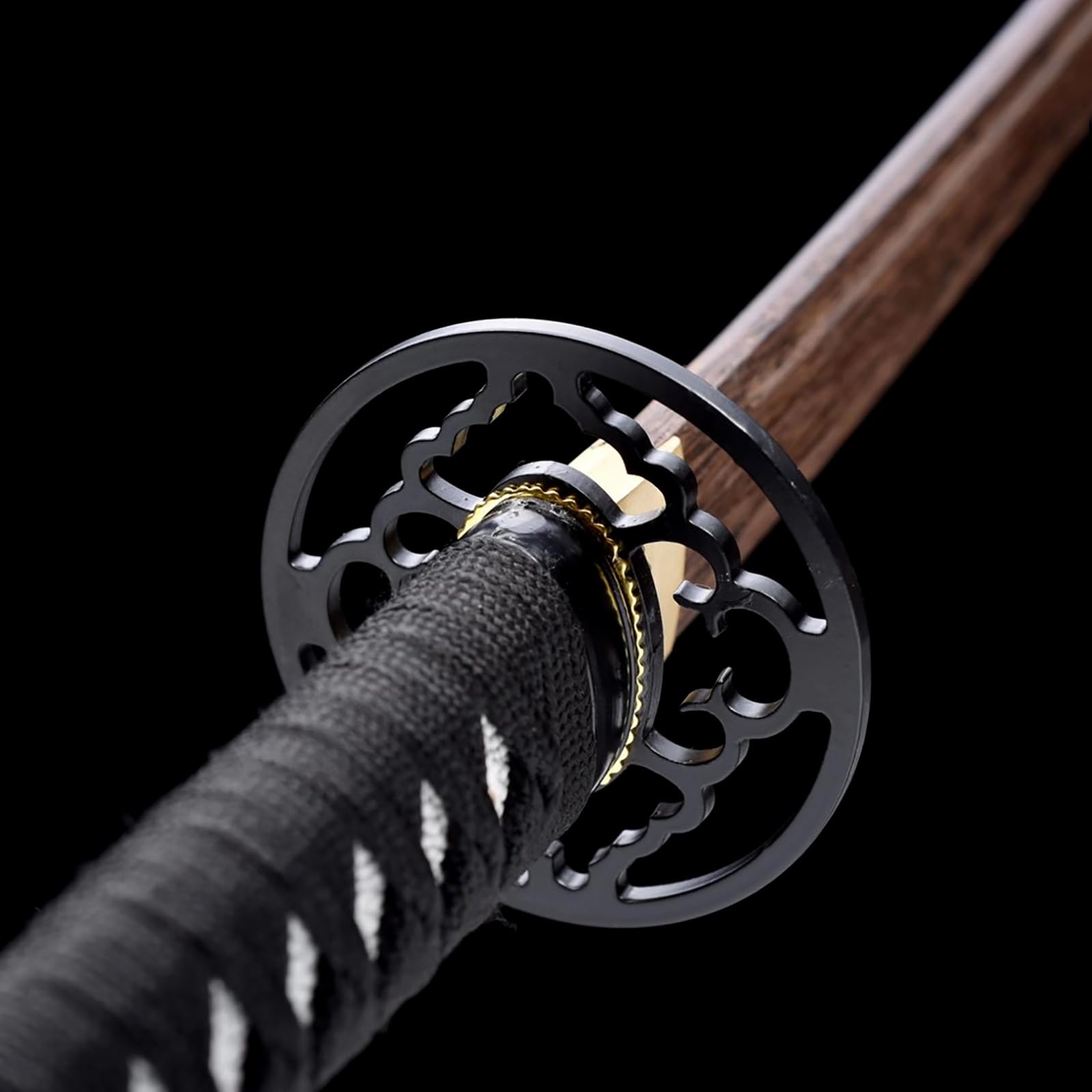 Espada samurái de Madera con Vaina, Hoja de Palisandro Natural, Katana Hecha a Mano para Kendo, Cosplay, Regalo