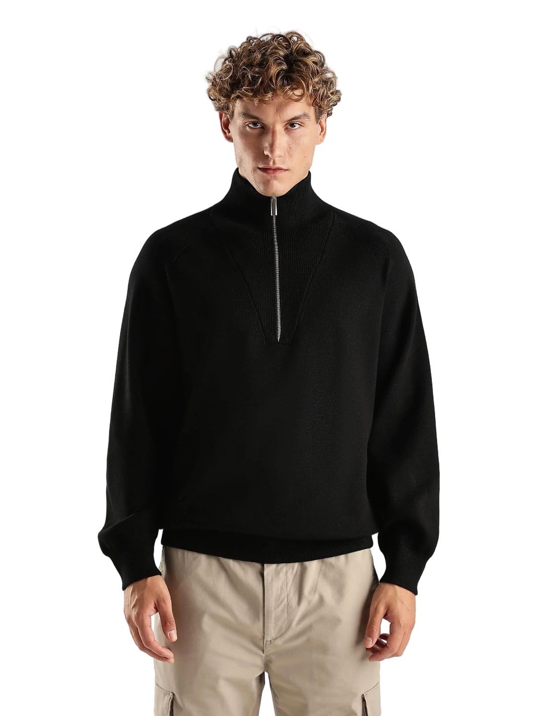calvin klein jeans Solid Regular Fit Rayon Sweater-picture-30