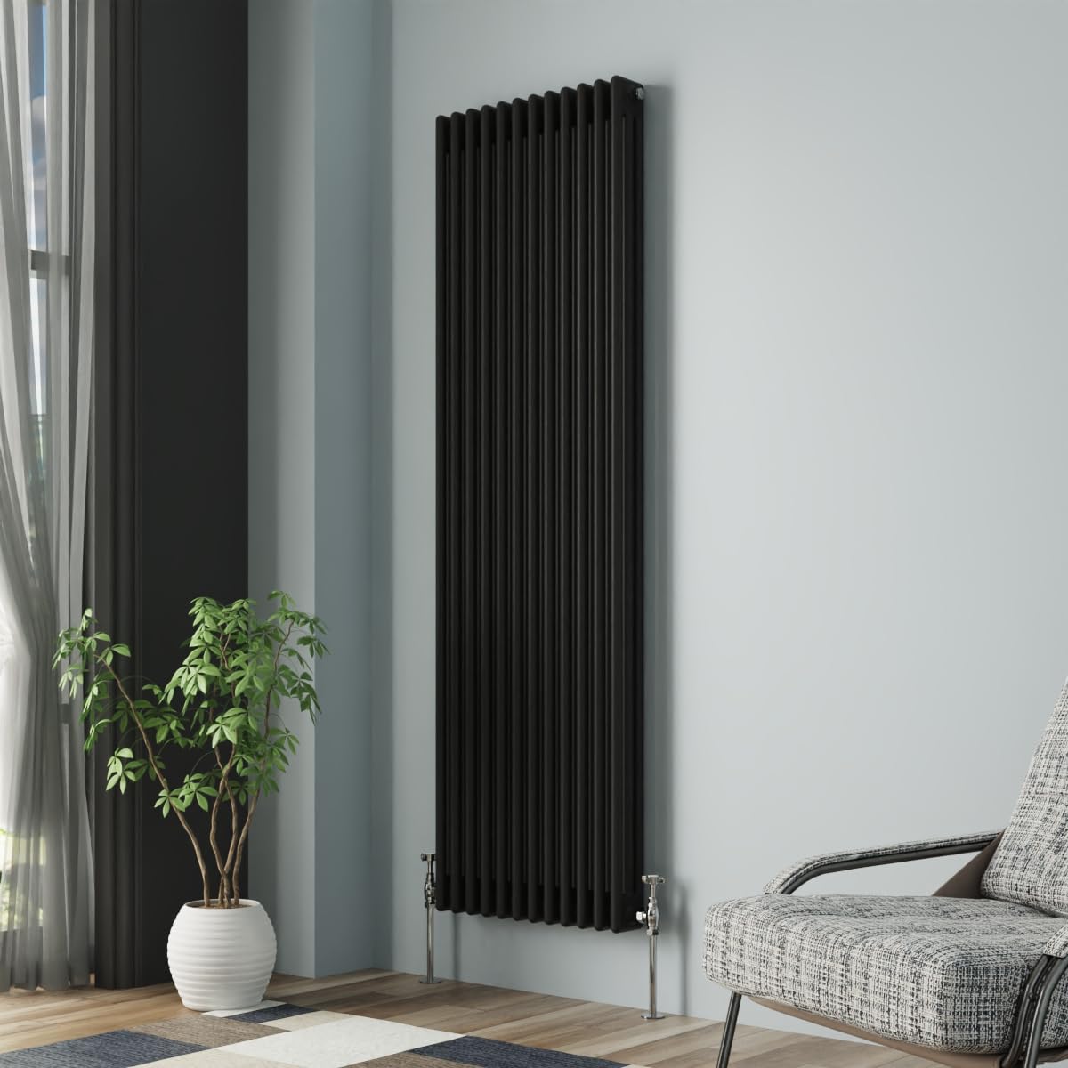 Nrg Black Column Radiator 1800X562mm Triple Cast Iron Rads