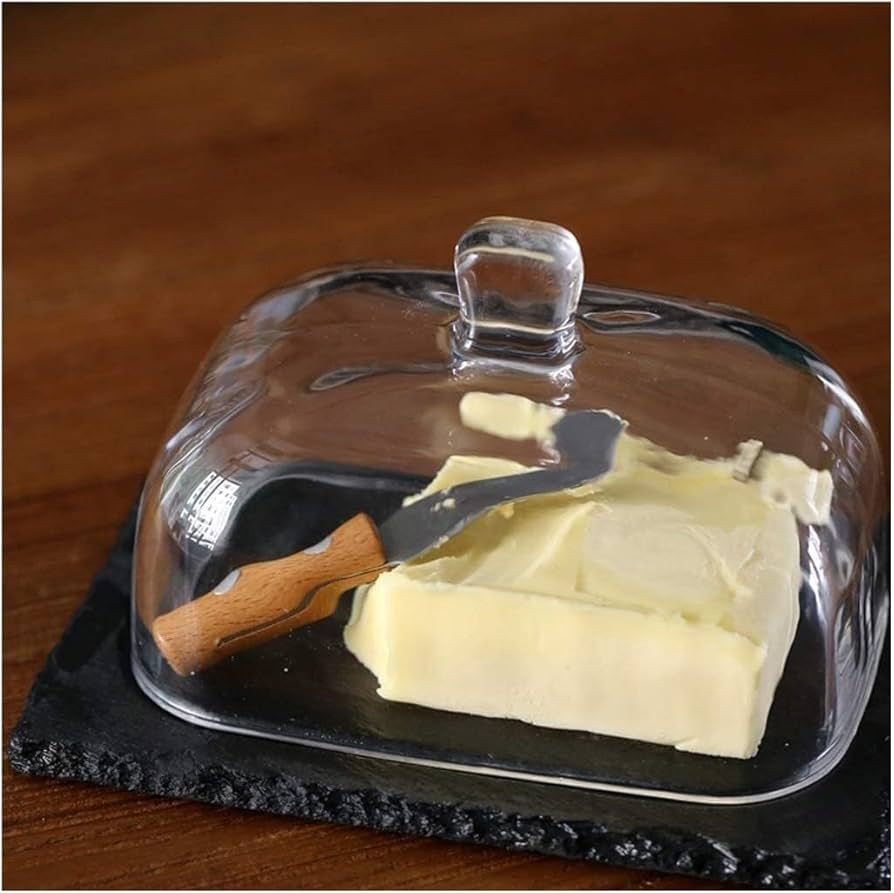 Amazon | バターディッシュ 蓋付き皿 - 和風ガラスキッチン容器