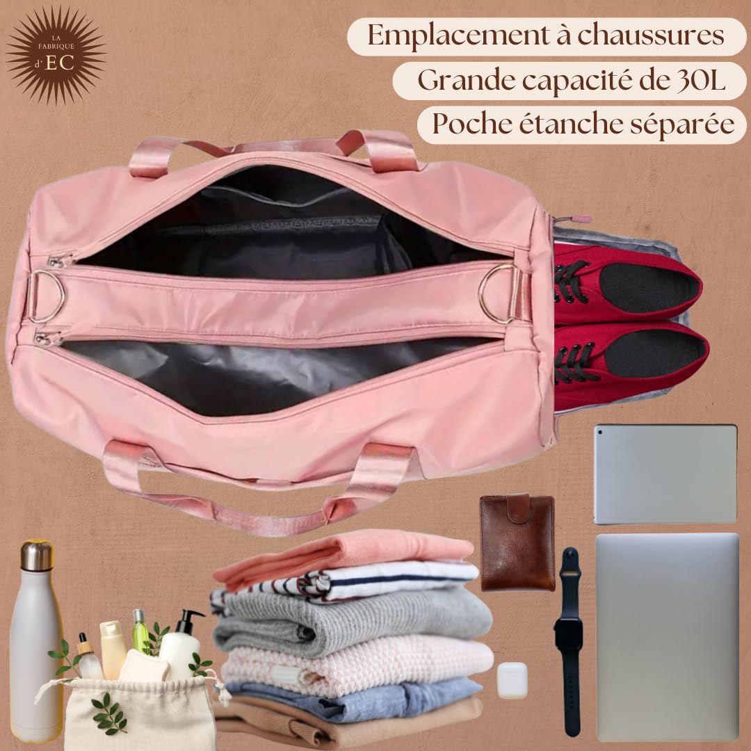 Sac de Sport Souple Rose 30L Gym La Fabrique d'EC