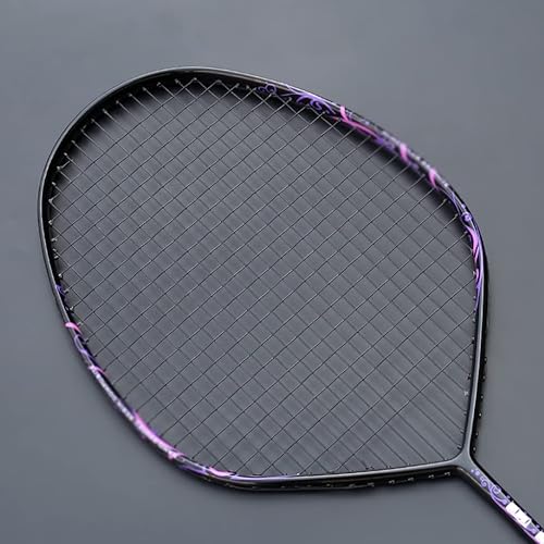 Miniatura 1 de FZZDP Professional Max 30 Pounds 4U V-Shape Badminton Racket Strung Full Carbon Fiber Racket Offensive Type Single Racquet with String
