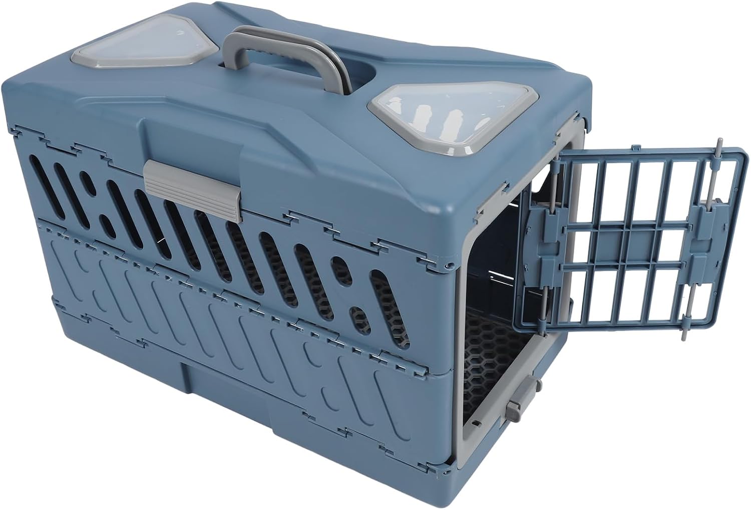 Dog Crate, Foldable PP Material Travel Pet Carrier Easy Installation Large Capacity for Hiking for Camping (Blue)