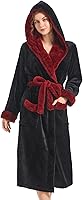 INNERWISH Women's Hooded Plush Fleece Robe - Cozy Warm Flannel Bathrobe with Pockets & Adjustable Belt