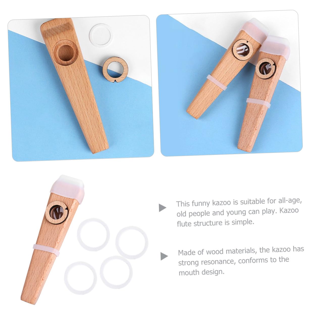 Holz Kazoo 1 Satz Anfänger Performance Musikinstrument für Gitarre