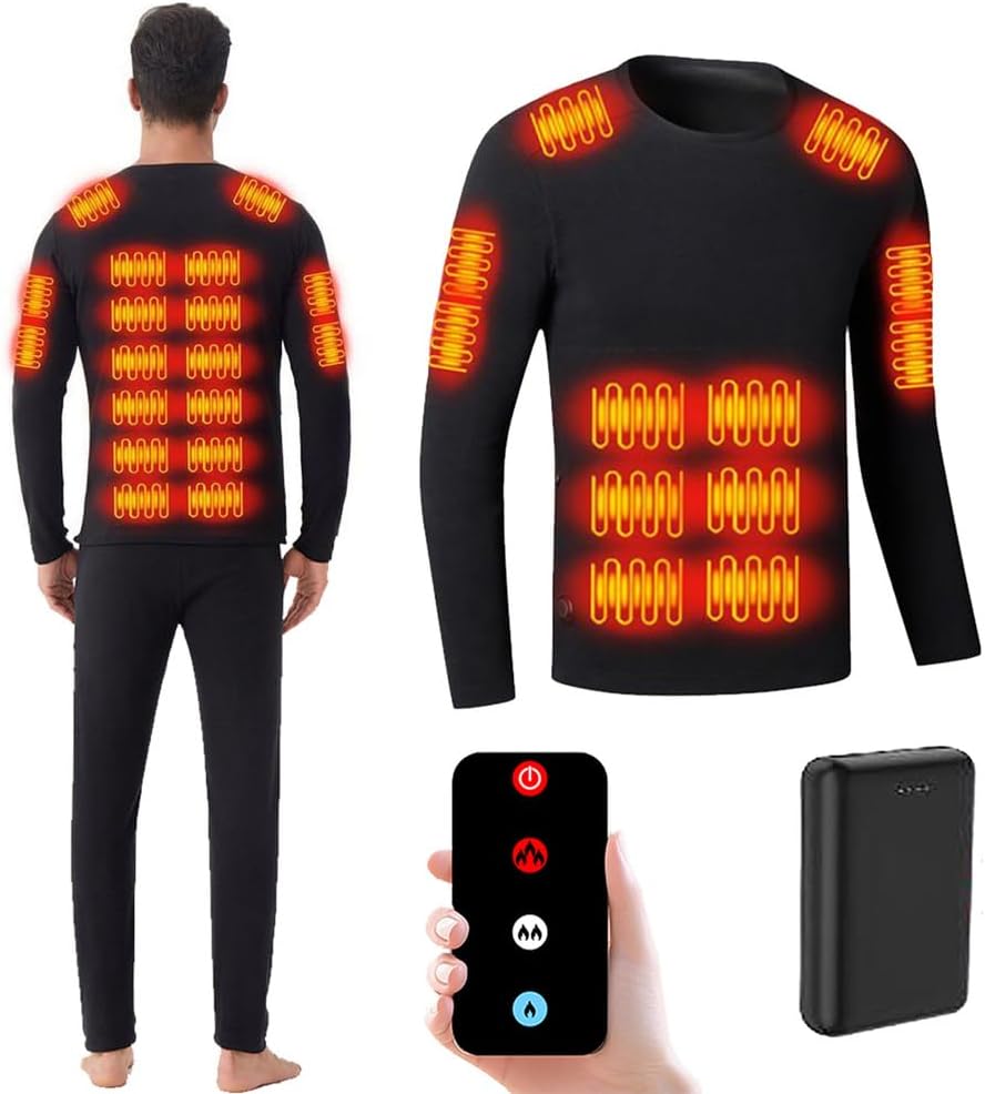 Men's Heated Thermal Underwear, Women's 3 Levels Electric Heating Shirt, Cold Weather Heating Base Layer Bottoms