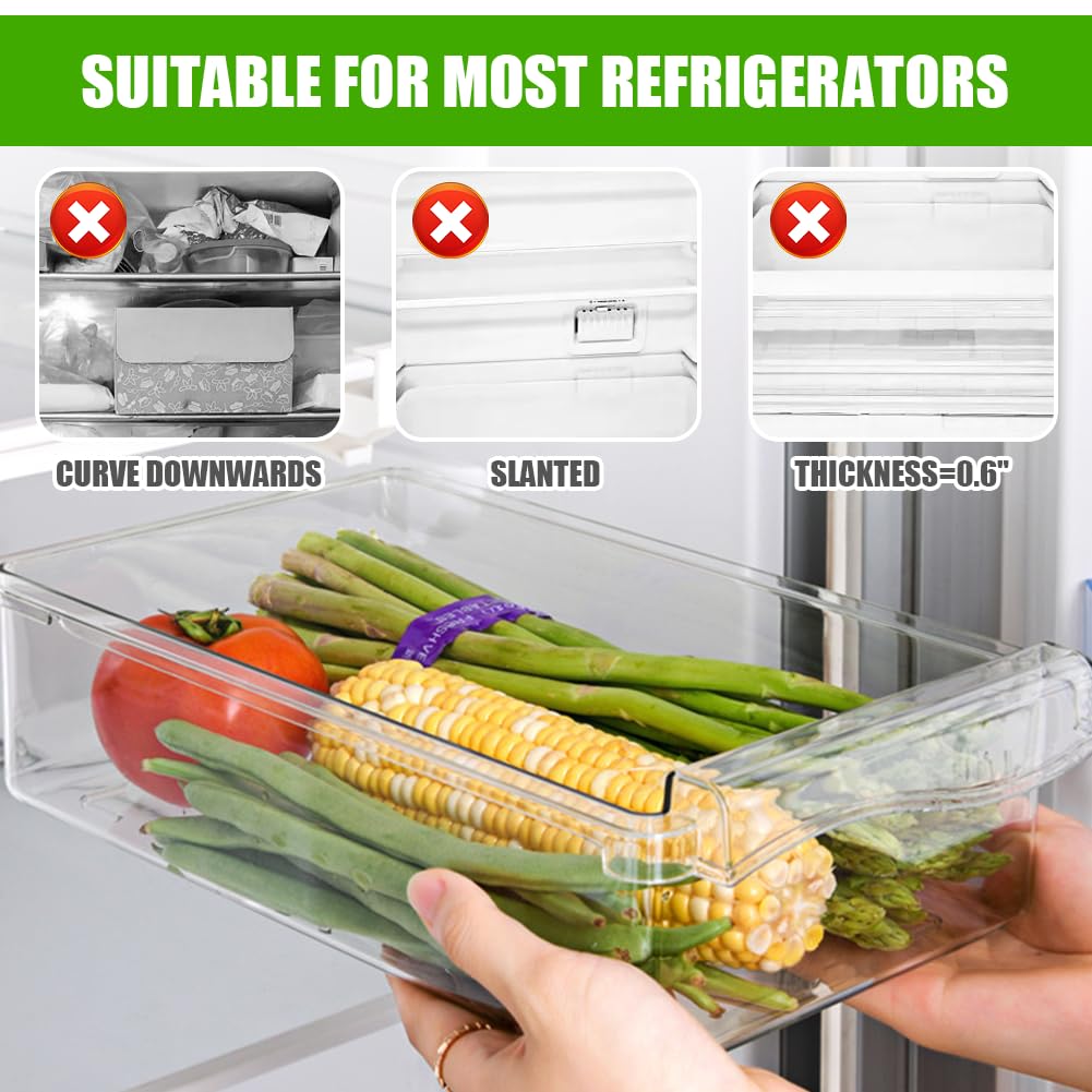 Organizador para frigorífico, Tutamaz 2 unidades, organizador para fridge y frigorífico, juego de cajones, práctico organizador de cocina para almacenamiento de huevos y cajas de almacenamiento