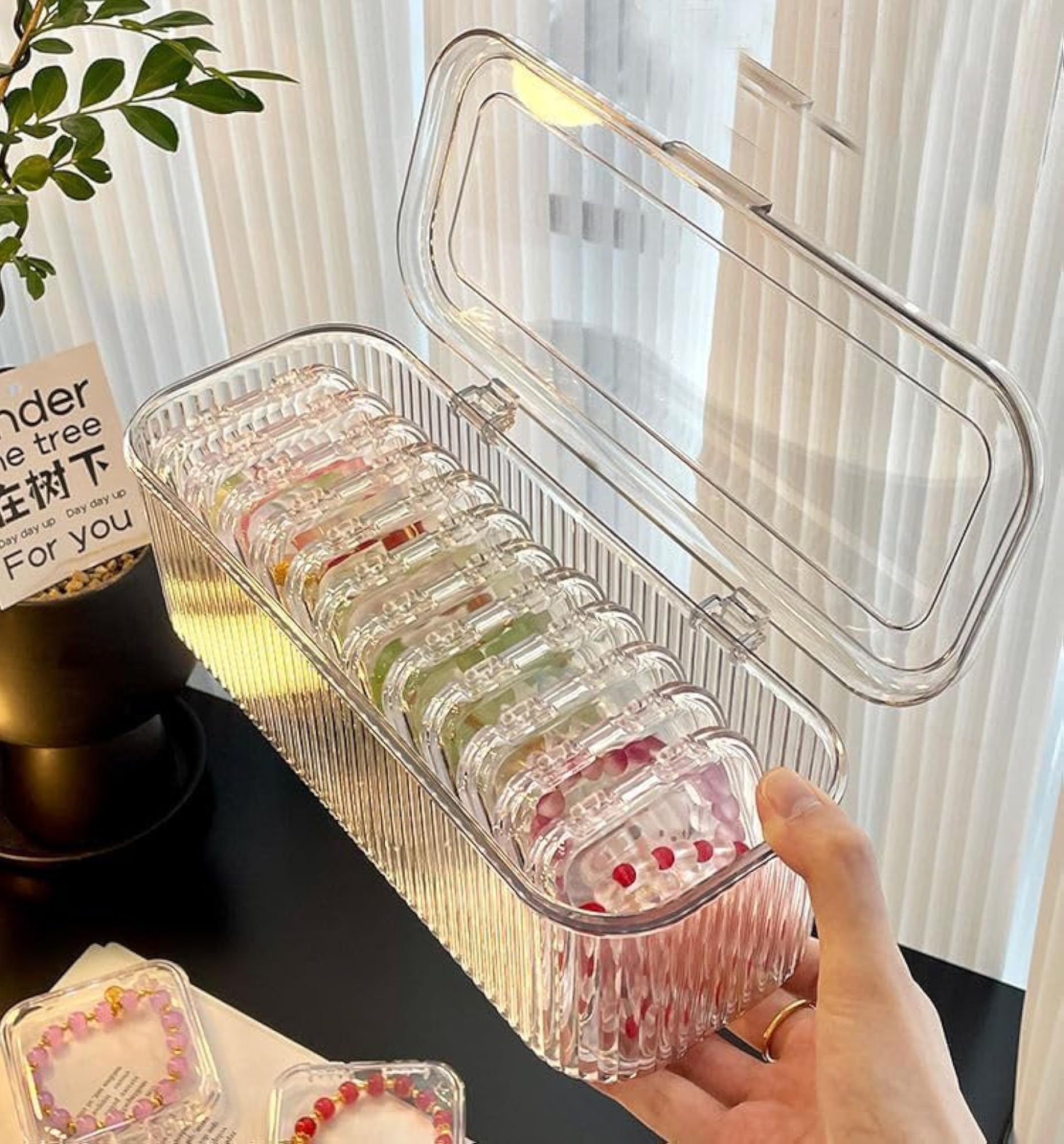 Acrylic Jewelry Organizer Box Set, Portable Storage Case
