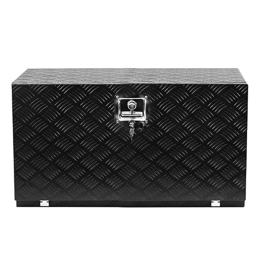 CHEINAUTO 24 Inch Heavy Duty Aluminum Tool Box - Waterproof Square Truck Storage Organizer Chest for Pickup Truck Bed, RV Trailer - T-Handle Lock and Keys Included 24"(L) x 17"(W) x 18"(H)