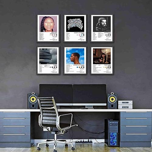 Miniatura 5 de DIDIDO Drake - Póster impreso limitado para portada de álbum, póster de música de rapero, lienzo de arte de pared, juego de 6 para decoración de
