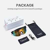 Vista 9 de Cyxus Gafas de sol inteligentes con Bluetooth para hombres y mujeres, micrófono integrado, auriculares de música, oído abierto, deportes, correr