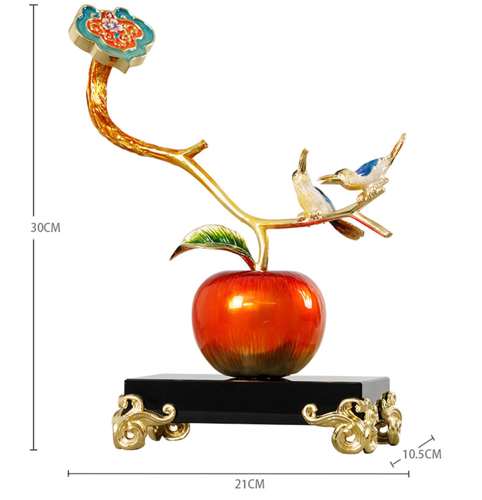 Posąg Feng Shui ozdoby persimmonowe, posąg azjatycki | Dla bogactwa i szczęścia, rzeźba symbolu szczęścia, kryształowa ozdoba na biurko ze stopu dla domowego biura bogactwo