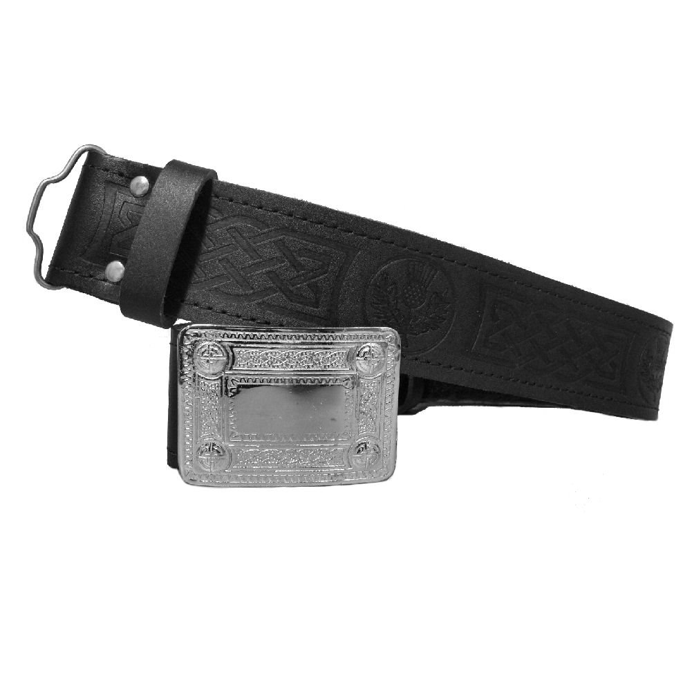 Tartanista Thistle Embossed Leather Kilt Belt & Buckle Size XL - 45" - 50" (114-127cm)