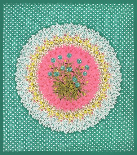 Image of JAIPUR PRINTS 100% Cotton Bedsheet for Double Size Bed bedsheets Rajasthani Jaipuri Printed Double Size Bedsheet with 2 Pillow Cover / 90x100 inch / 235x215 cm / (Green)