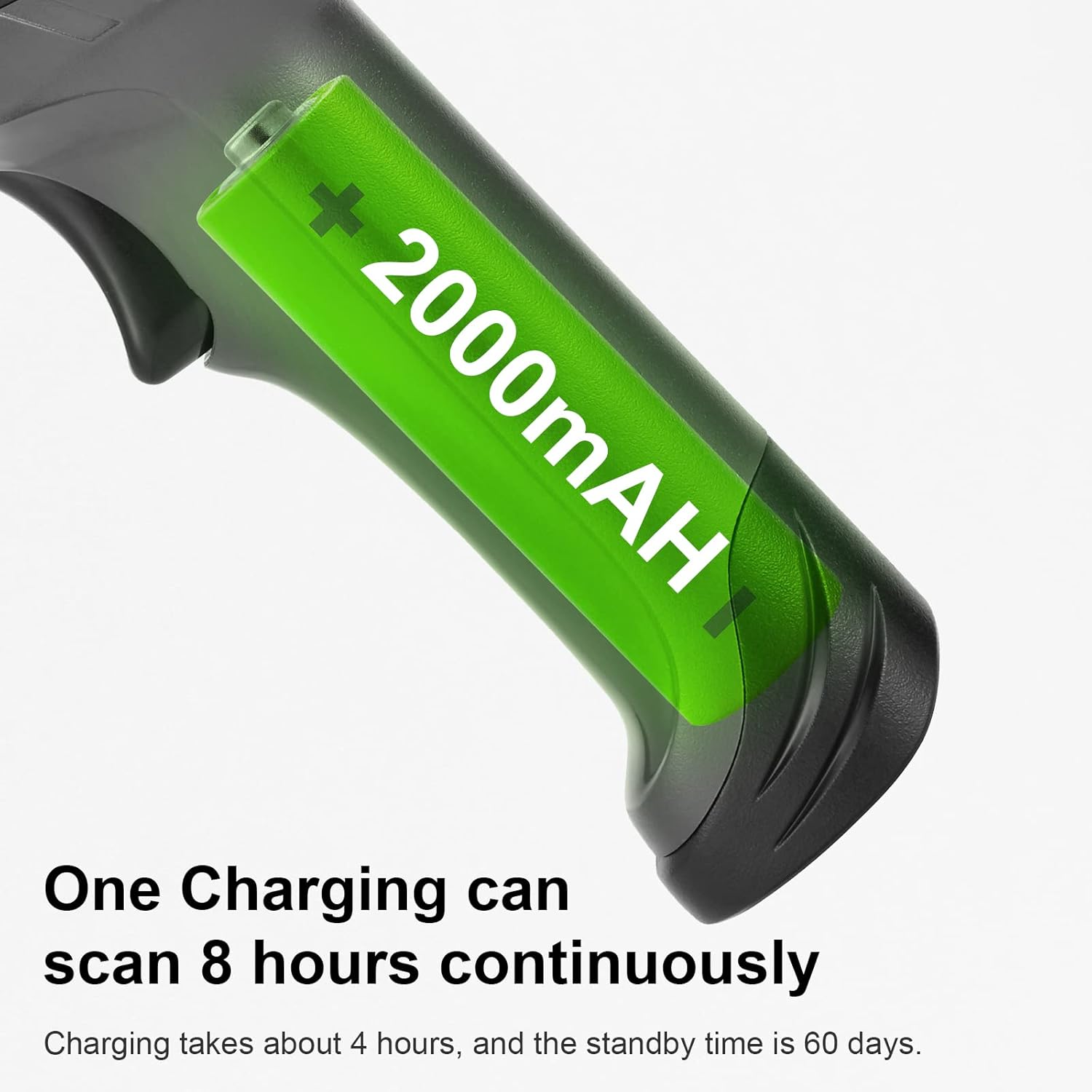 Bluetooth QR Barcode Scanner, PDF417 Rechargeable Code Scanner Wireless, Data Matrix 2D Barcode Rearder Cordless Connect Smart Phone, Tablet, PC, CCD Code Reader Work with Windows, Mac,Android