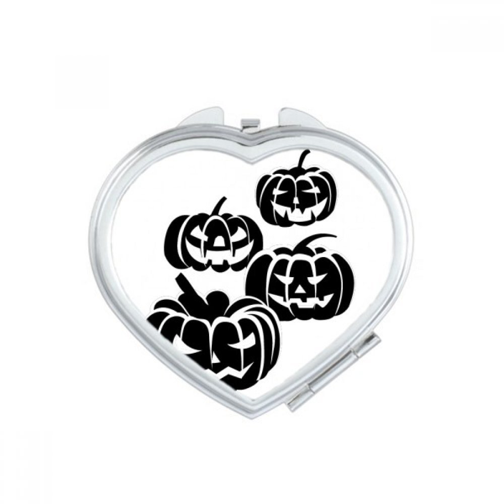 Miroir de poche compact château Halloween cœur pour maquillage nomade