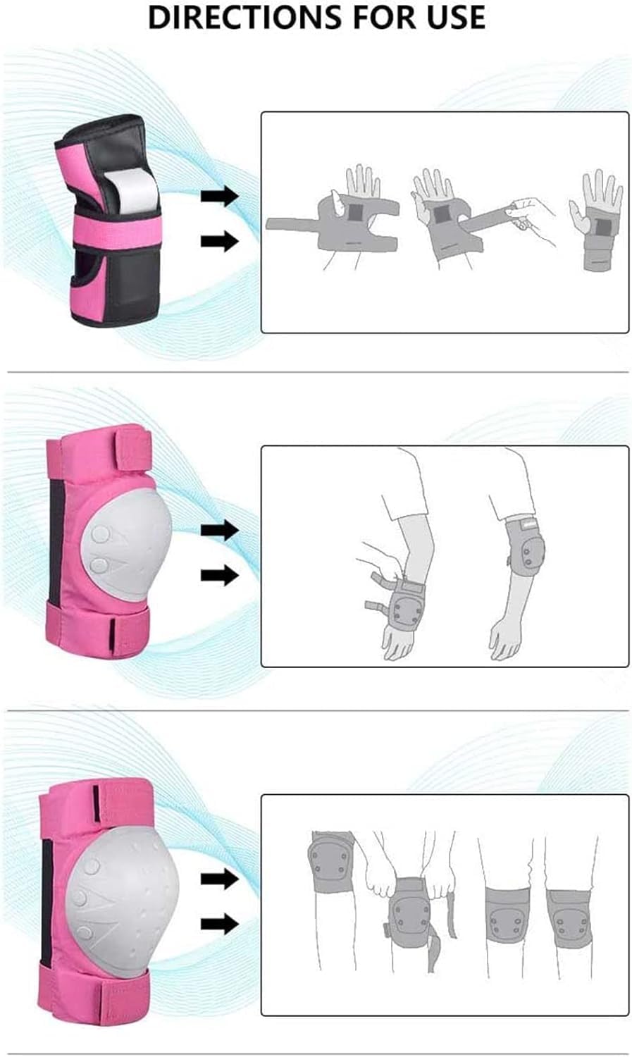 Équipement de protection de skate – Genouillères, coudières, protège-poignets pour enfants et adultes – Idéal pour le skateboard, le vélo, le scooter, le roller