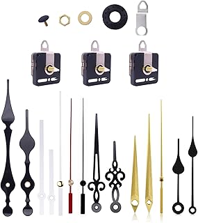 Movimento silenzioso dell'orologio al quarzo, Lre Co. kit meccanismo dell'orologio ad albero lungo con 3 movimenti dell'orologio e 5 set di lancette, parti di ricambio fai da te di ricambio