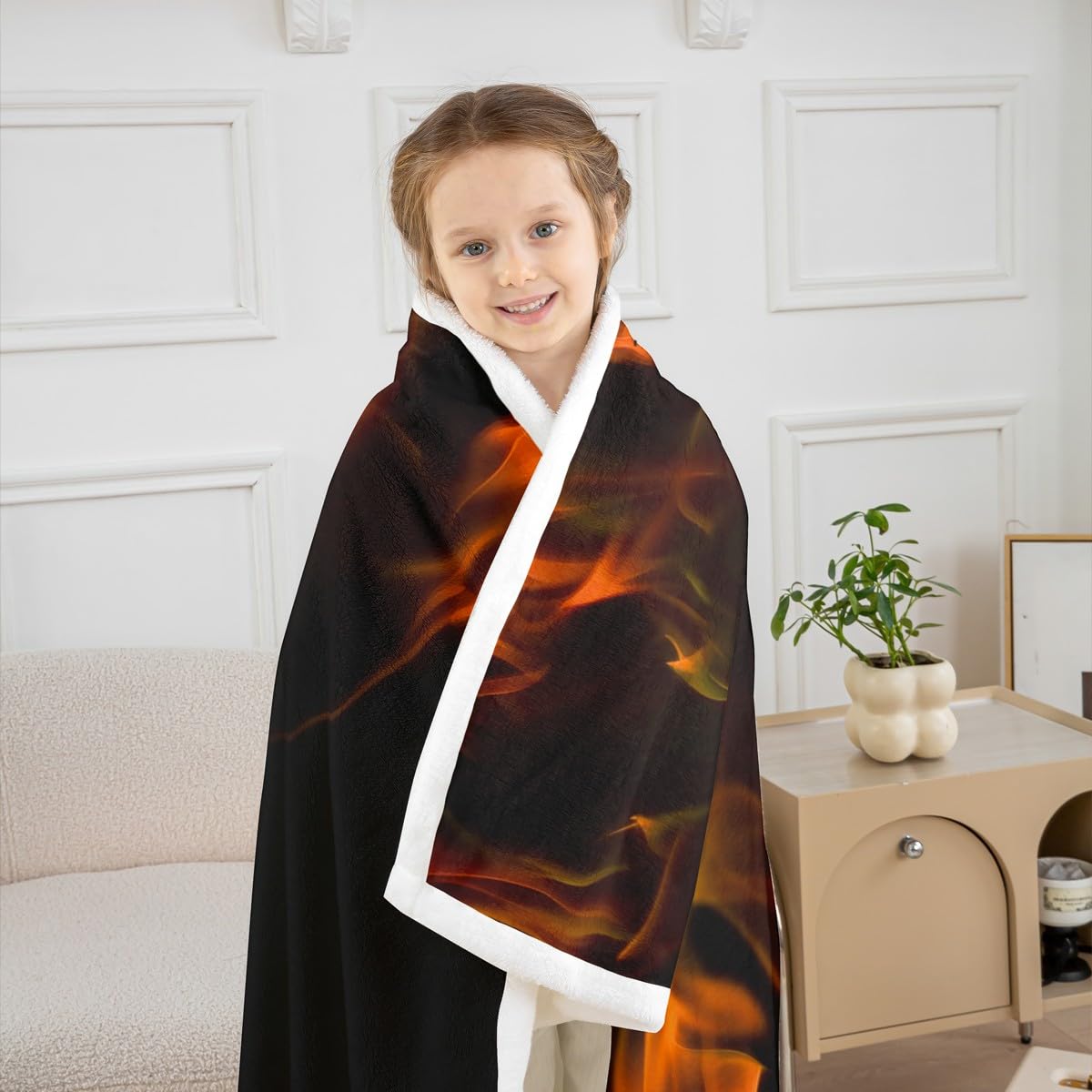 Amazon.com: Red Flame Throw Blanket,Cool Burning Flames Fleece