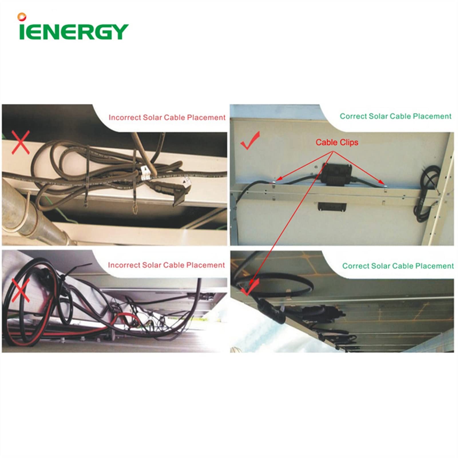 Kabelclips für Solarpanels Edelstahl-Sonnenkollektor PV System installieren Kabelclips für Klemme 2 Kabel(300 pieces)