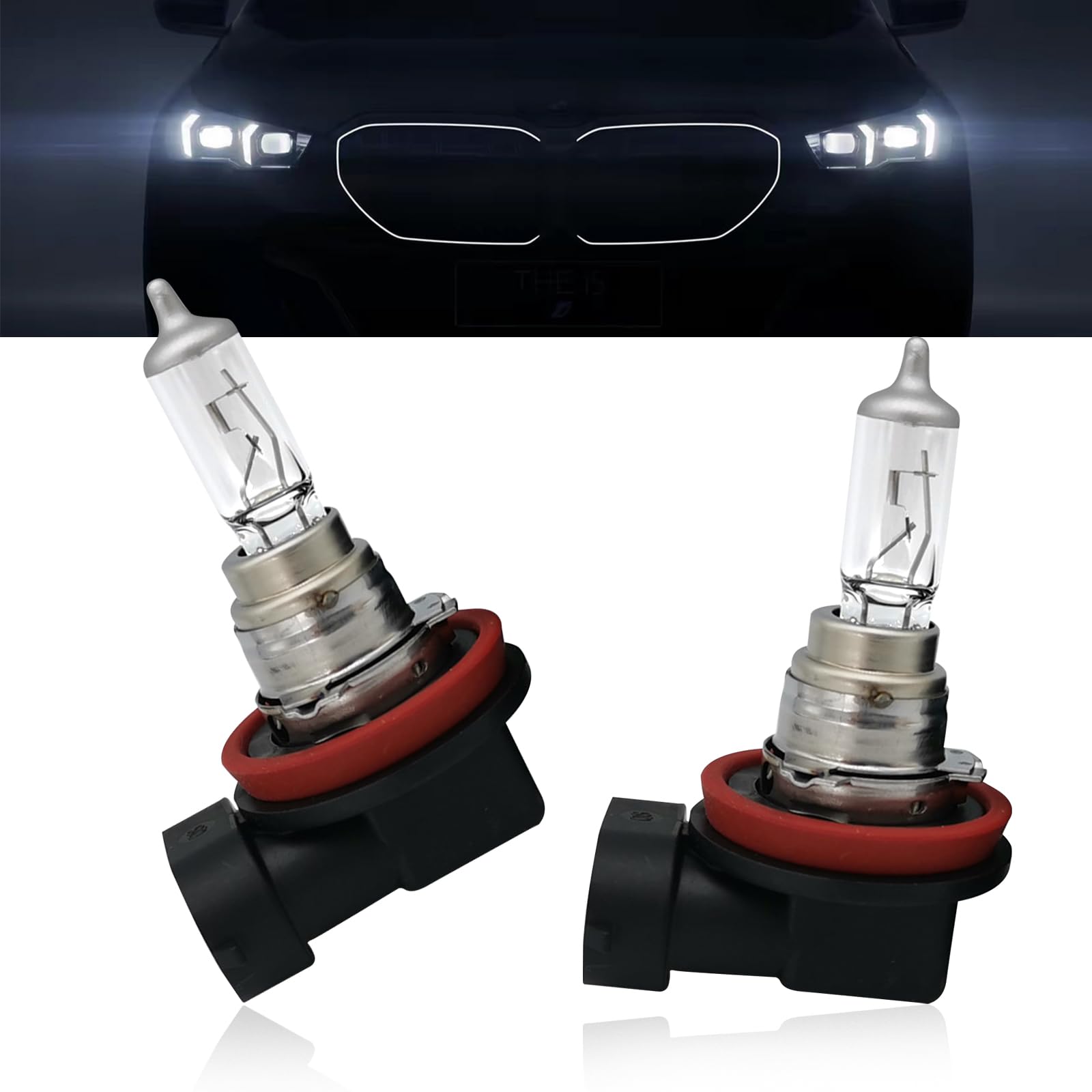 2 PCS Car Halogen Bulbs, 12V Quartz Lamp, Super Bright High Beam Lights, Vehicle Bulb Replacements, Automotive Lighting Tool, Universal for Most Cars, Trucks, SUVs (White #H16)