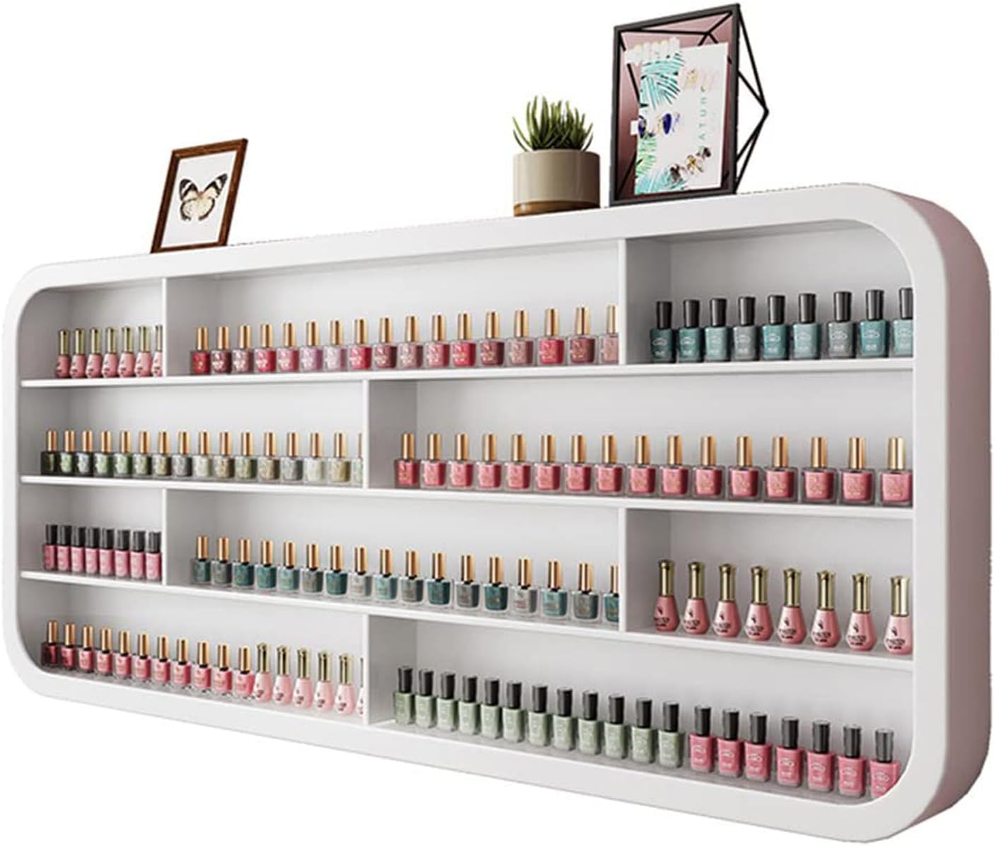 Estante flotante organizador de perfume y esmaltes para solucionar la falta de espacio en mesas