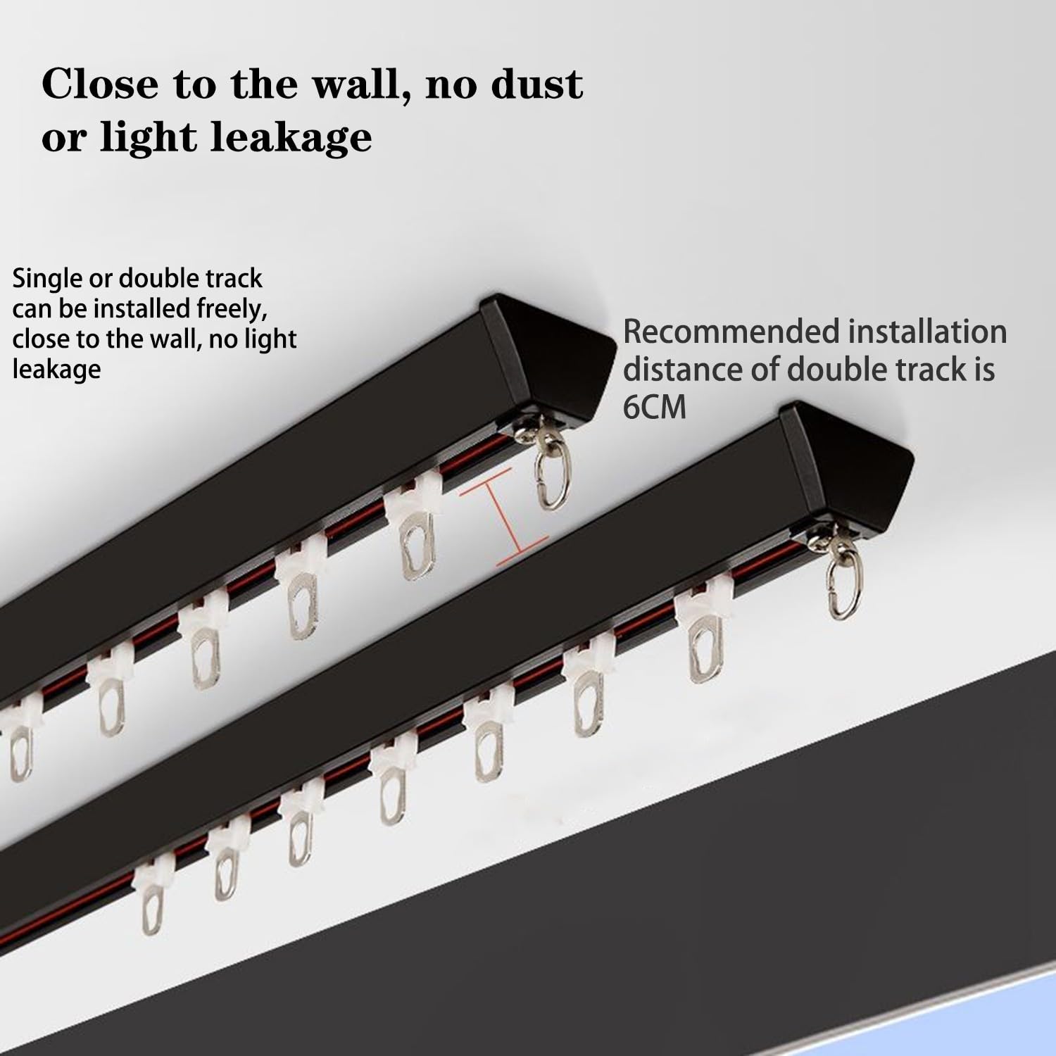 Aluminiowy system szyn sufitowych do zasłon zewnętrznych, zasłon, przegród pokojowych, altanek - idealny na balkony, kampery i wszechstronny wystrój domu